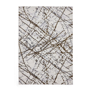 Artemis B8403A Modern Abstract Marble Metallic Shimmer Textured High-Density Soft-Touch Silver/Gold/Cream Rug-Think Rugs-Rug Love - The Most Loved Rug Store